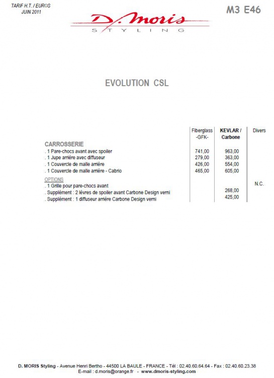 DMORIS TARIF M3 E46 EVOLUTION CSL - JUIN 11.JPG