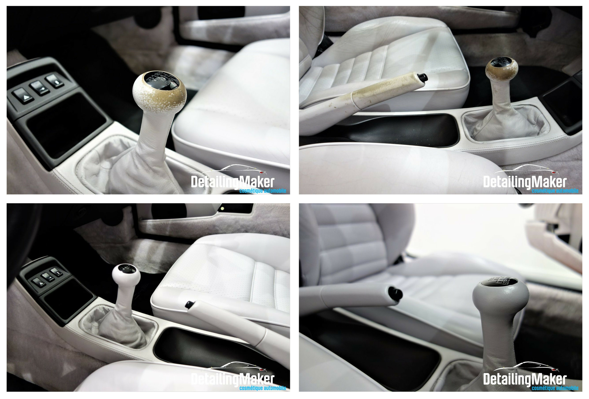 Porsche 996 Carrera 4S detailing et traitement céramique Gtechniq_avant-apres-pommeau-cuir.JPG