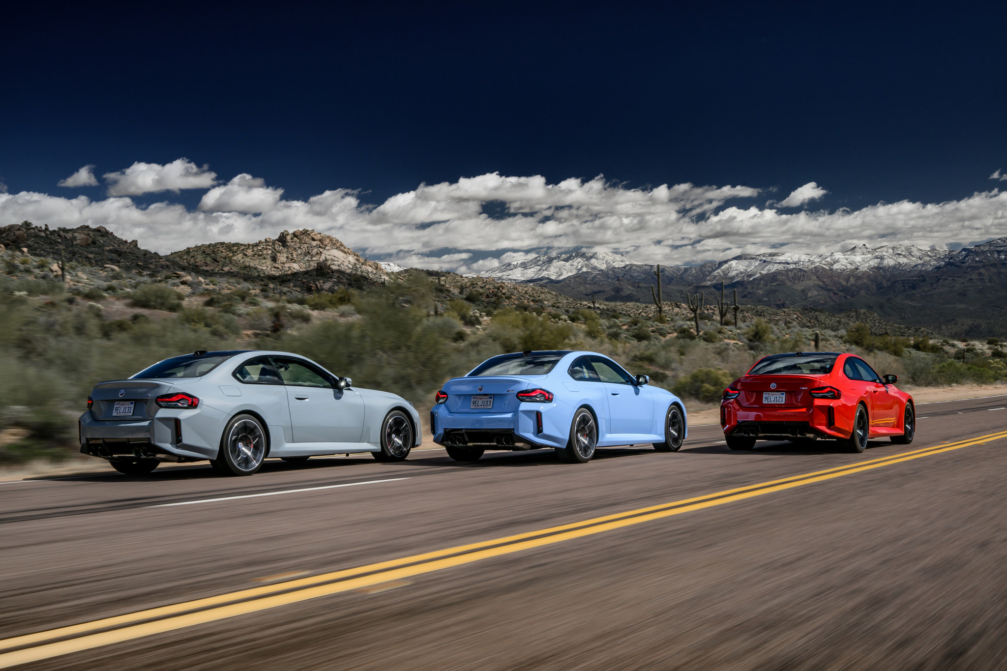 The all-new BMW M2 Brooklyn Grey, Zandvoort Blue and Toronto Red - On Location (04/2023)
