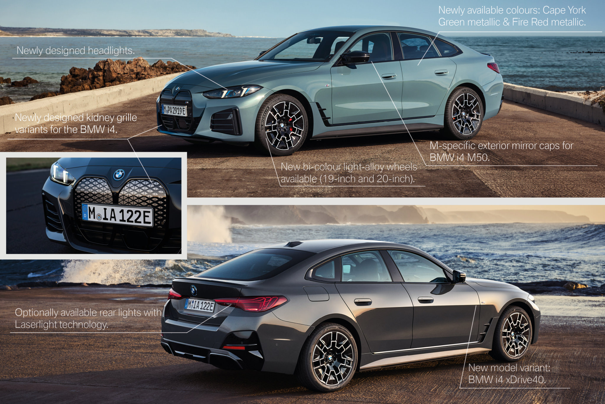 The new BMW i4 M50 xDrive – Exterieur (Cape York Green)